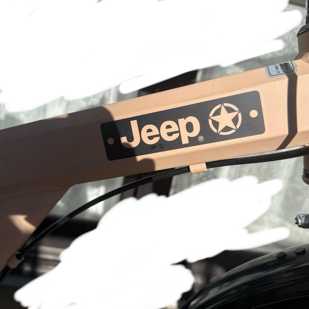 Jeep キッズ自転車 ベージュ 前面バスケット付き