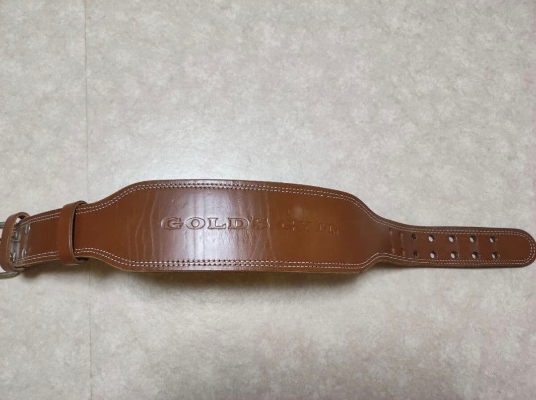 GOLD'S GYM ブラウンレザーパワーベルト