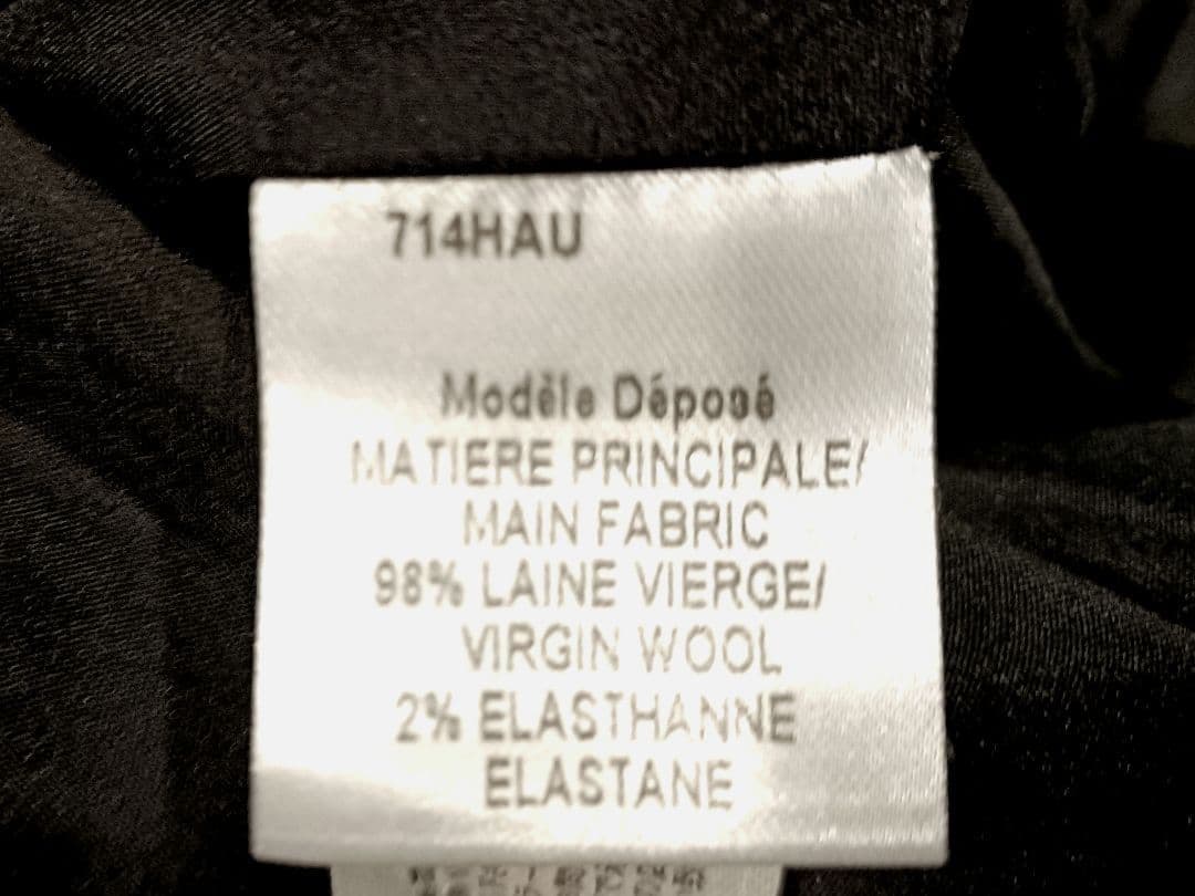 極美品☆ポールカ☆高級ウールデザインドレープワンピース38グレーチェック