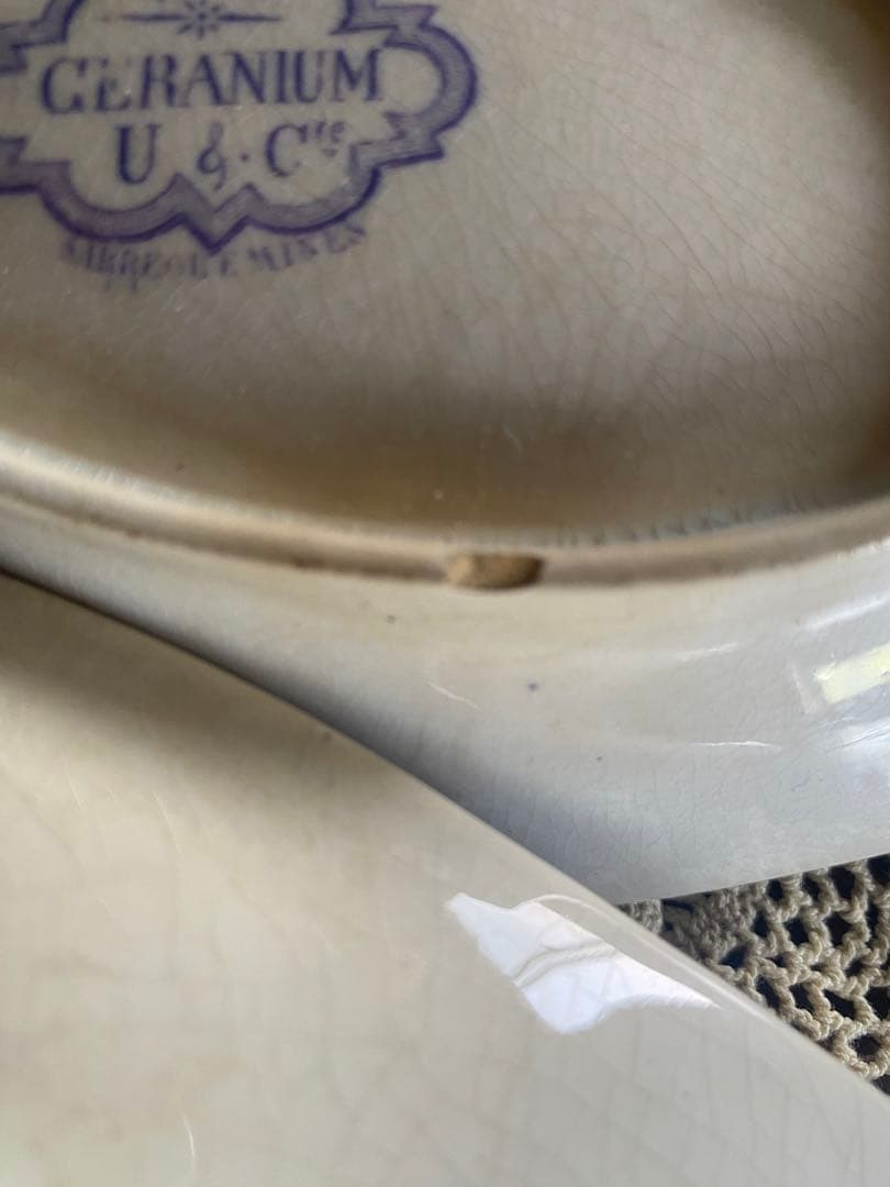 フランス　アンティーク　サルグミンヌ　ゼラニウムラヴィエ2枚