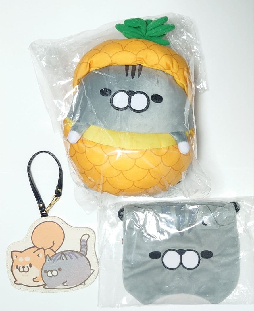 ボンレス猫 フルーツ着ぐるみぬいぐるみ/ICパスケース/巾着