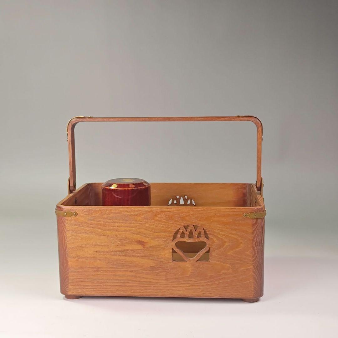 ウ320 煙草盆『大崎雄斉作』『鵬雲斎好桐透か桑手付　莨盆　莨入付　共箱』茶道具