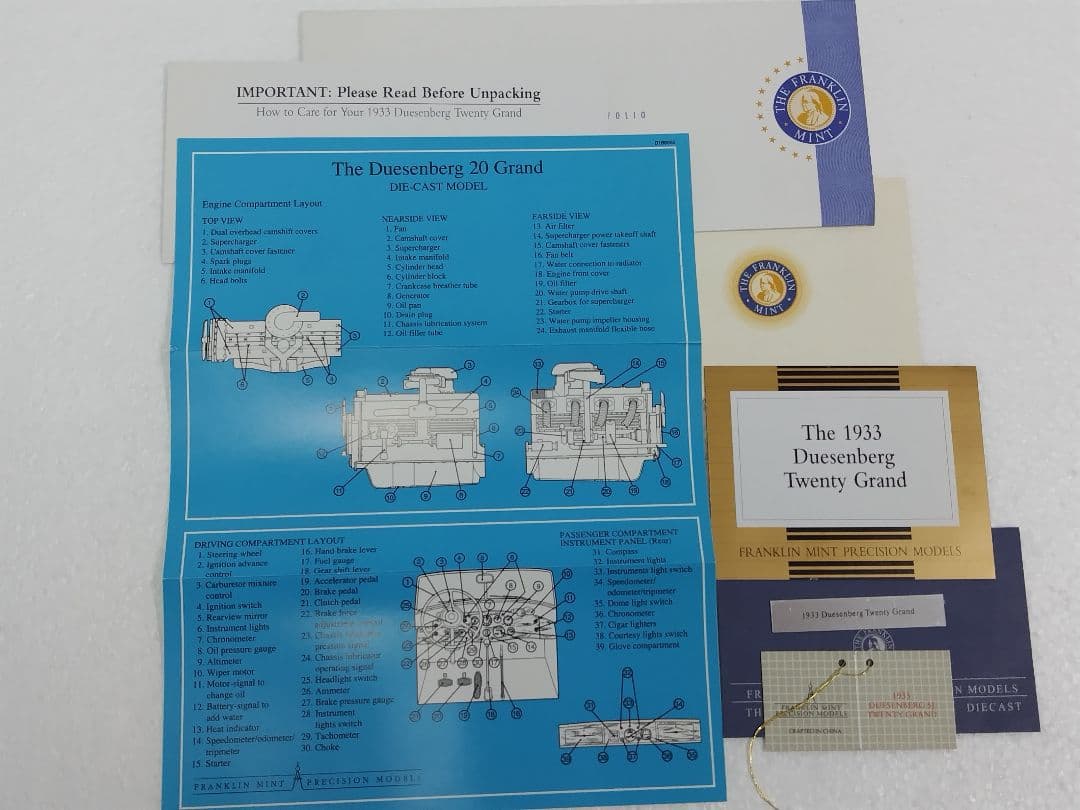 フランクリンミント　1933デューセンバーグ20グランド　書類完備　箱ナシ。