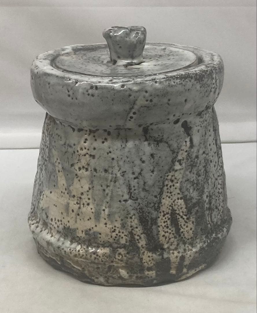 B539b 鼠志野 水指　作者不詳　木箱無し　茶道具