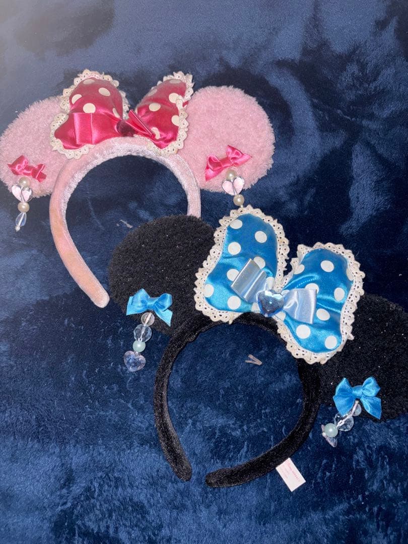 ディズニー 耳付きカチューシャ 2点セット ミニー ピンク