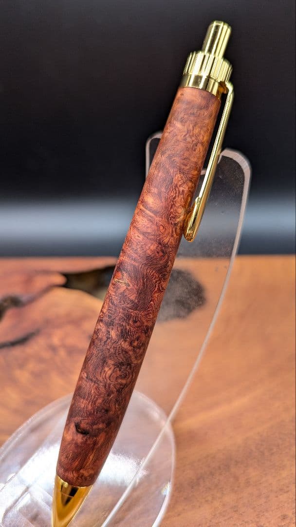 624極上　本花梨　瘤杢　木軸シャーペン　ボールペン