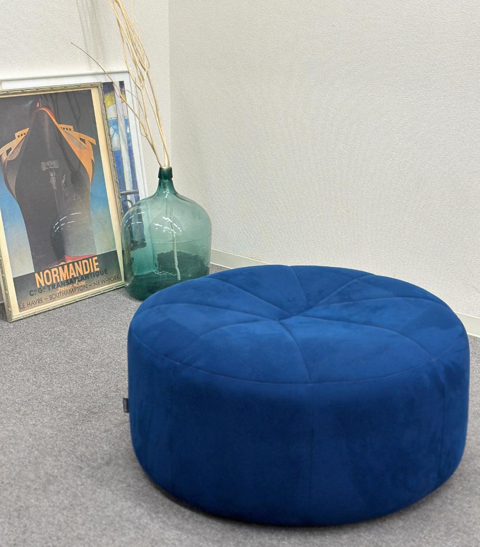 ■リーン・ロゼ■ロゼパンプキン　パフ　オットマン　ネイビー系　丸型ソファ