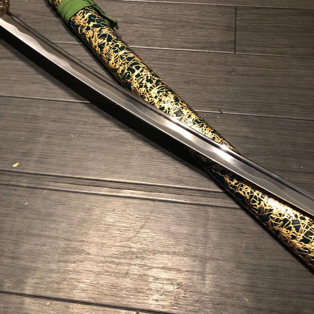 専用　高級模造刀　樋入り刀身　緑金拵え　亜合金刀身
