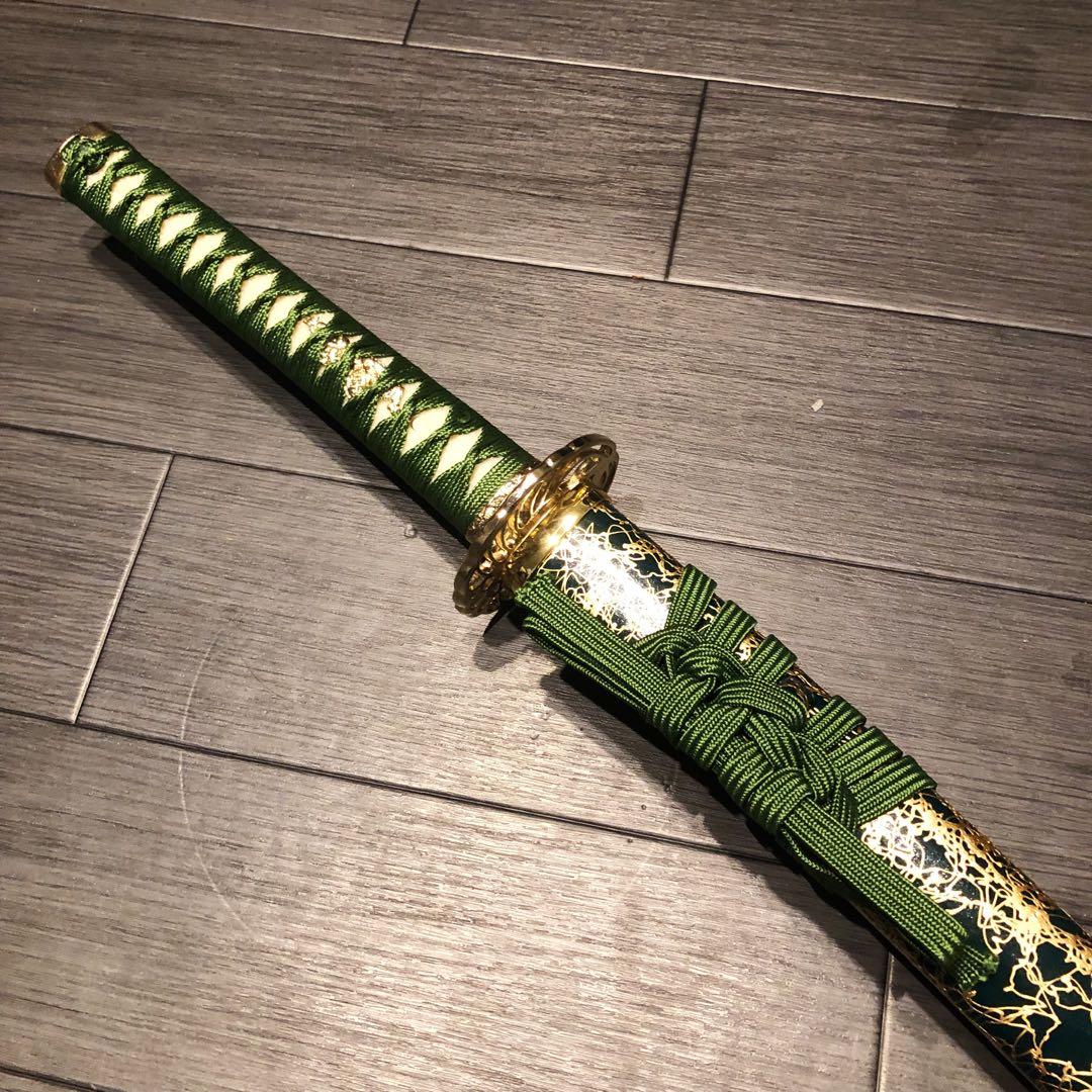 専用　高級模造刀　樋入り刀身　緑金拵え　亜合金刀身