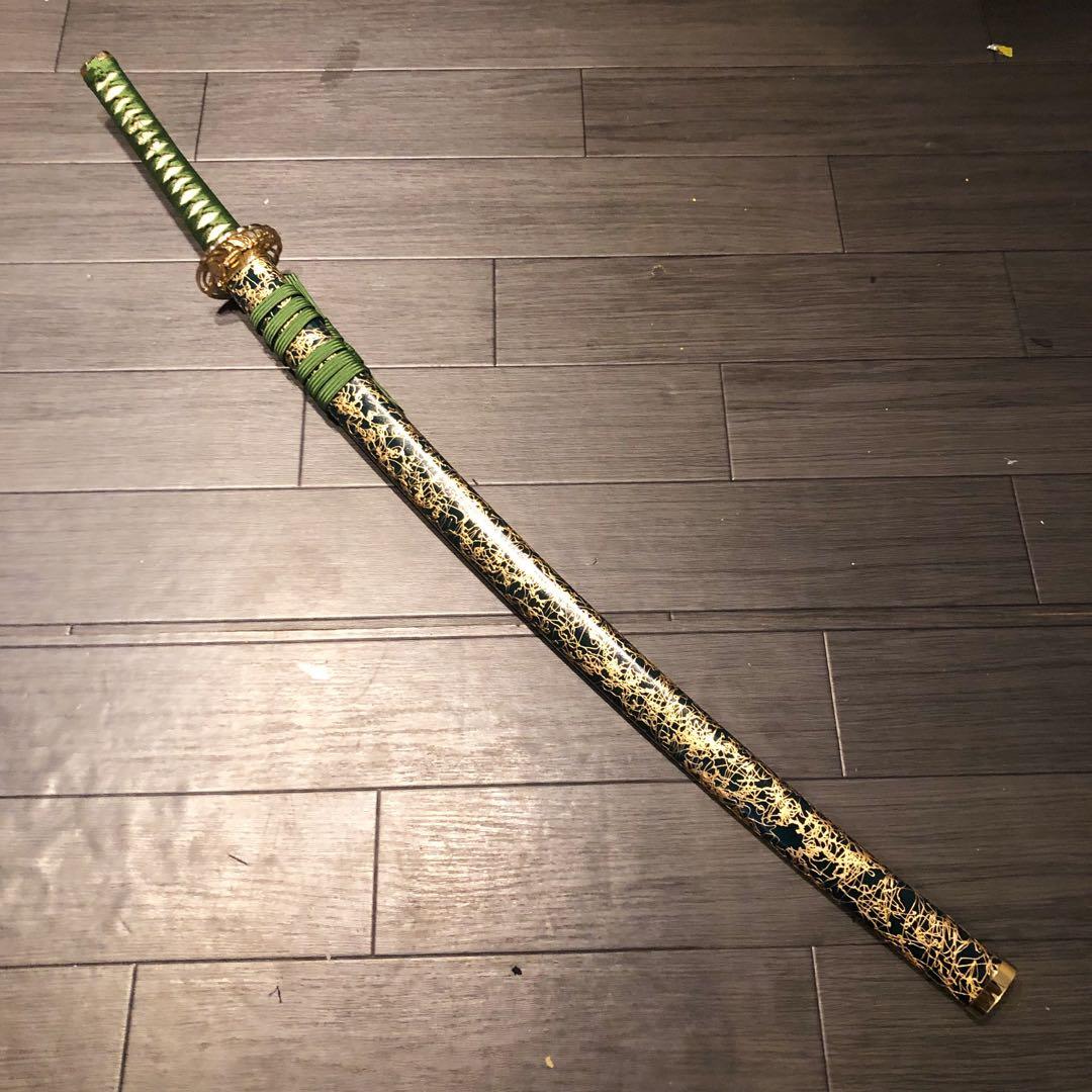 専用　高級模造刀　樋入り刀身　緑金拵え　亜合金刀身