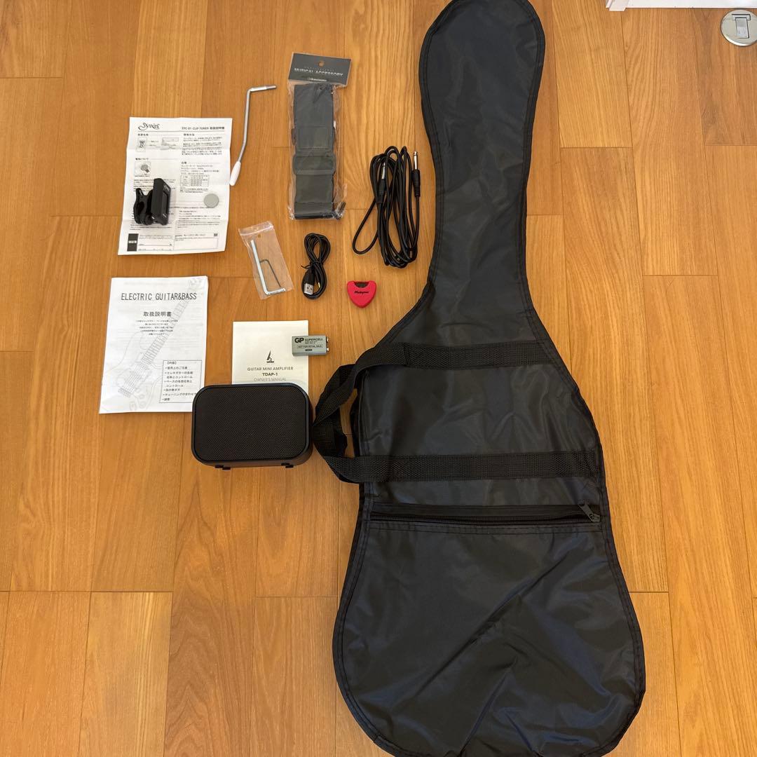 エレキギター初心者セット 赤黒