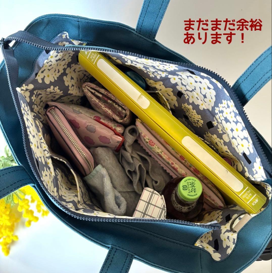 【JUNE】サイドポケット付きトートバッグL ファスナー開閉　倉敷8号帆布