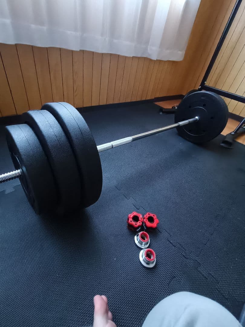 引き取り限定 Wout バーベルセット バーベルシャフト プレート60kg