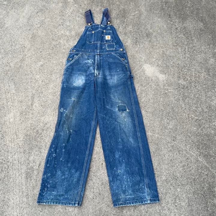 激渋　パッチワーク　ボロ　ビンテージ　カーハート　オーバーオール グランジ