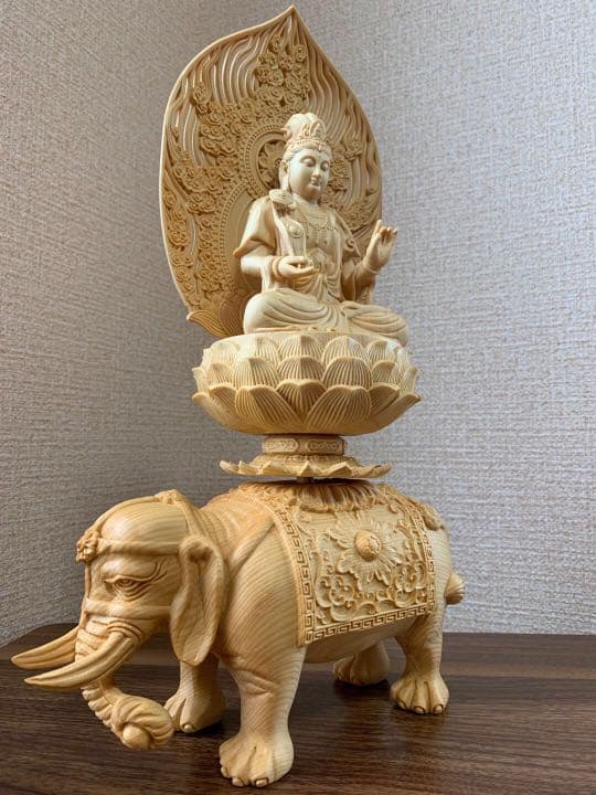 仏像　木彫　文殊、普賢菩薩像　檜木