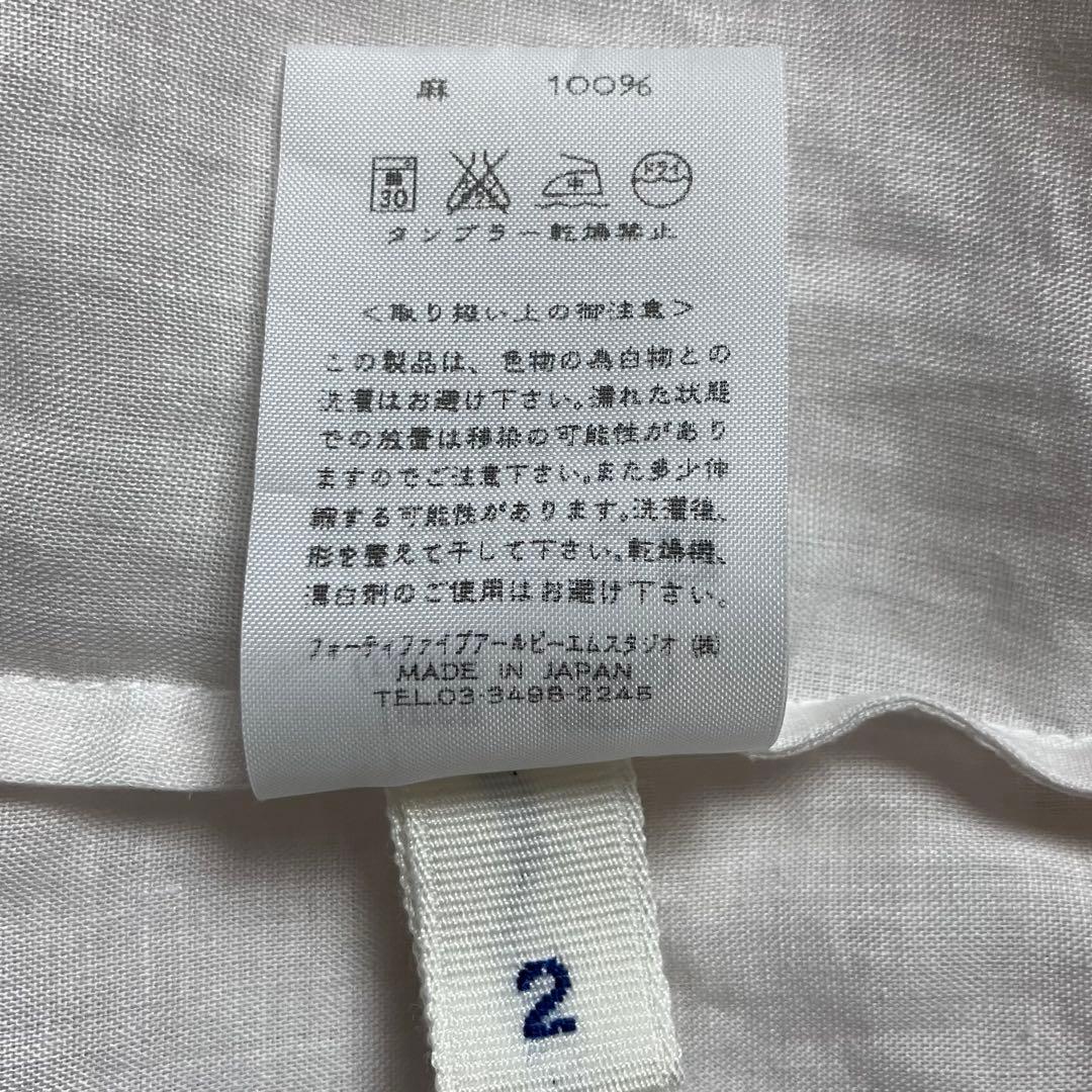 【リネン100% R刺繍】45R ノースリーブワンピース フレンチスリーブ