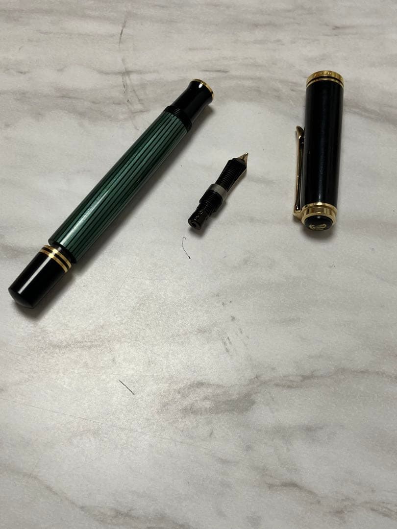 ジャンク★pelikan　ペリカン　万年筆　スーベレーン　緑　M600　14K