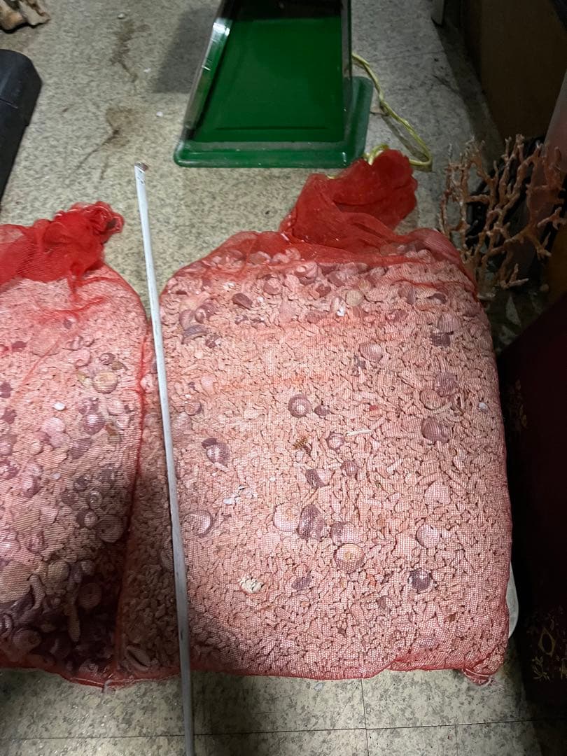 サンゴ砂、海水魚底砂、海水水槽濾過材、サンゴ米粒大、12キロサンゴ砂