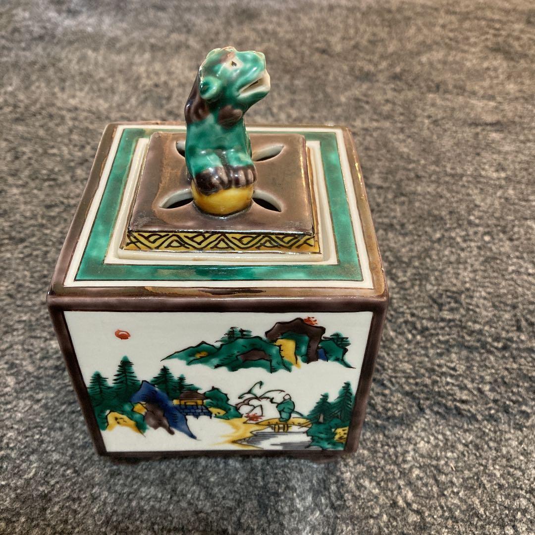 九谷焼　香炉　九谷友山　箱付き