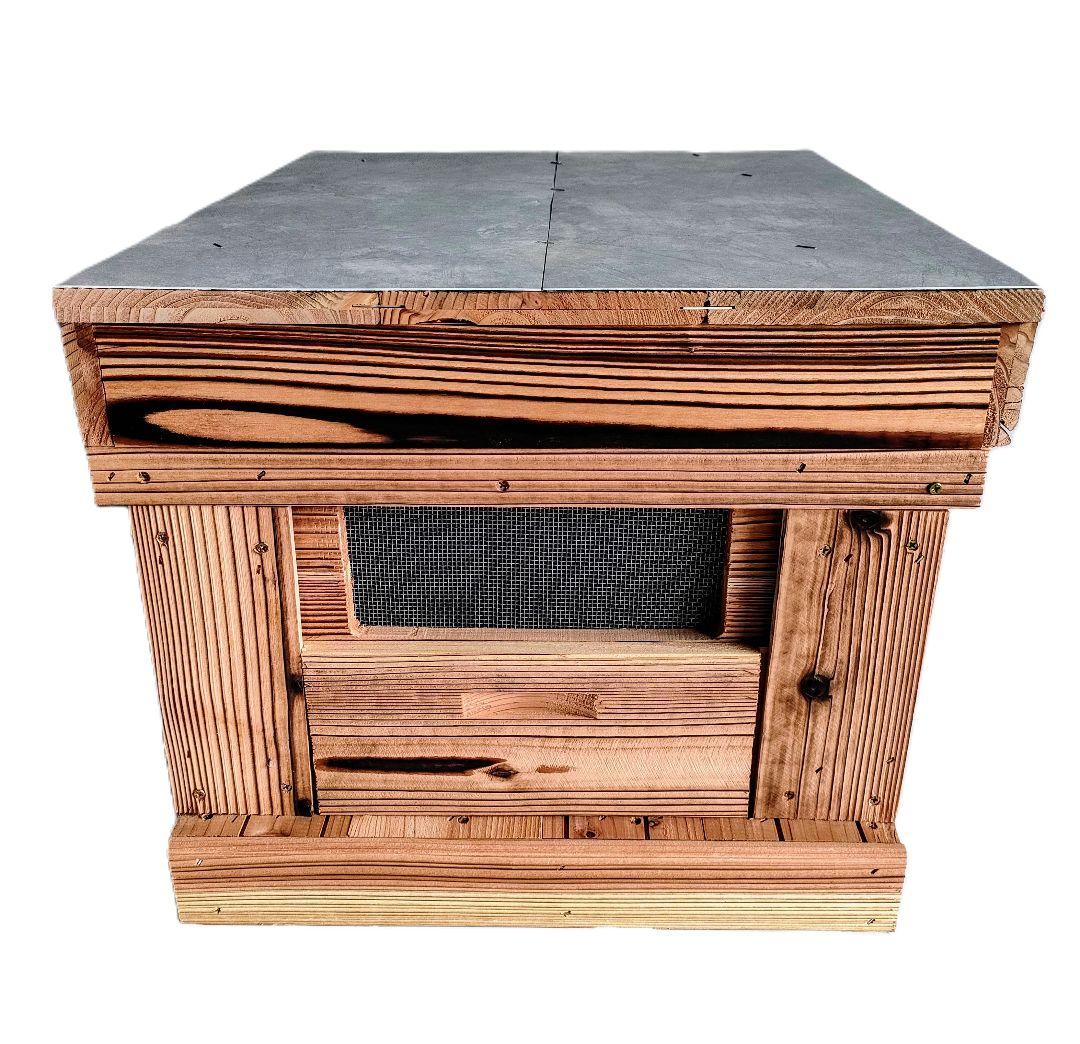 みつばち 巣箱 西洋ミツバチ 焼杉 蓋上防水板張り（10枚箱）