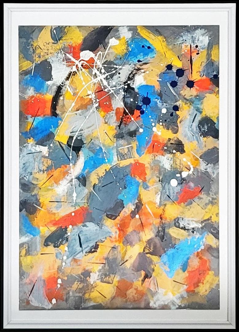 【専用】ランダムウォーク/ 抽象画 額縁セット 63×46㎝ モダンアート