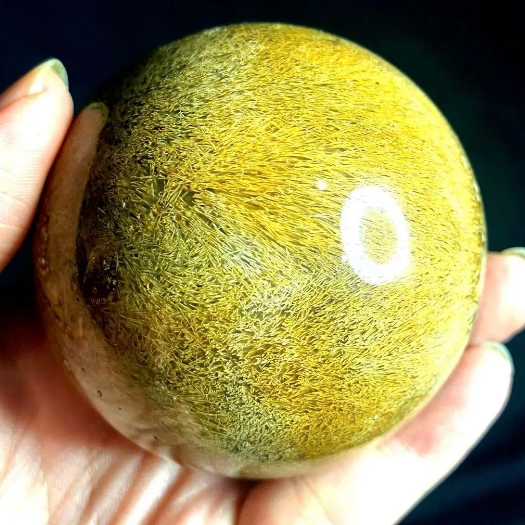 超大玉　64mm ゴールドルチルクォーツ　金針水晶　パワーストーン