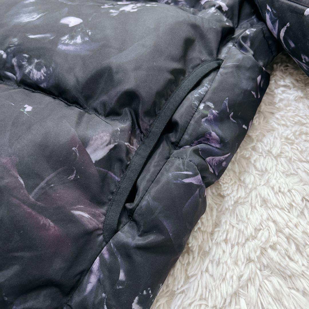 美品 ポールスミス 花柄 ダウンジャケット ハーフジップ プルオーバー ブラック