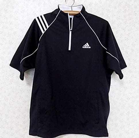 33765　アディダス　メンズ　ポロシャツ　黒　サイズＬ