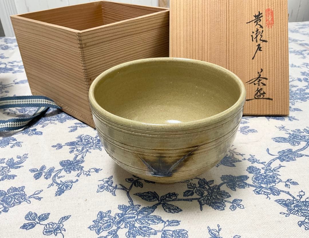 茶碗ꕤ抹茶碗ꕤ双鶴ꕤ黄瀬戸ꕤ未使用ꕤ