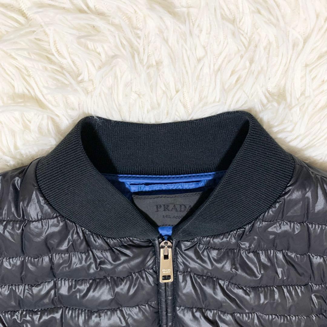 【aks】プラダ ボンバー SGH827 ロゴプレート ブラック 46