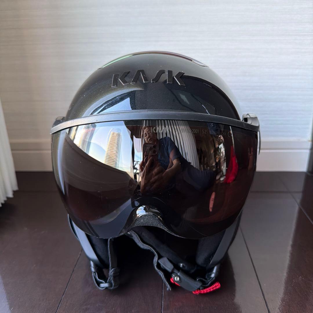KASK スキー用ヘルメット ブラック 一体型ゴーグル付き レディース