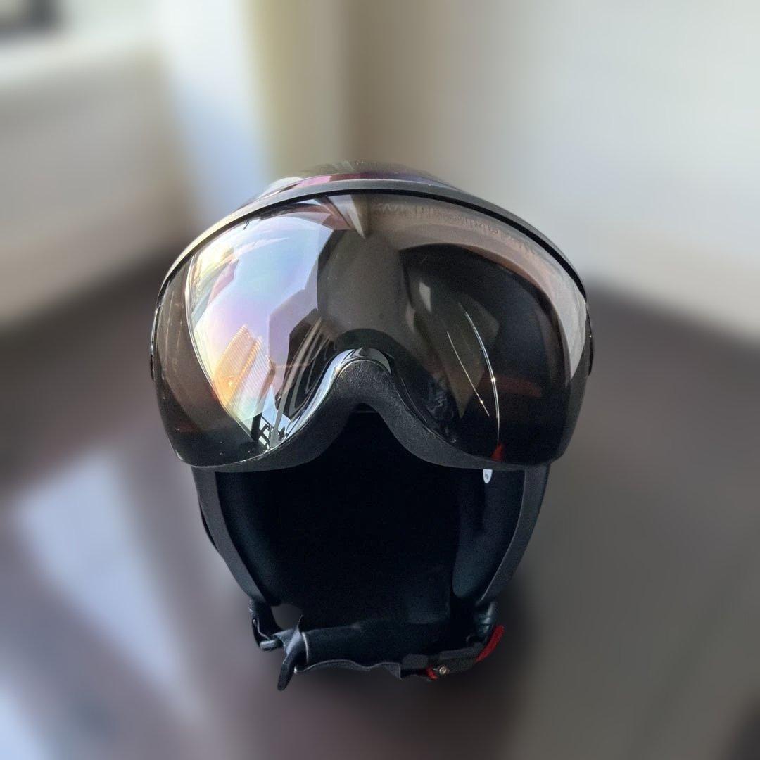 KASK スキー用ヘルメット ブラック 一体型ゴーグル付き レディース