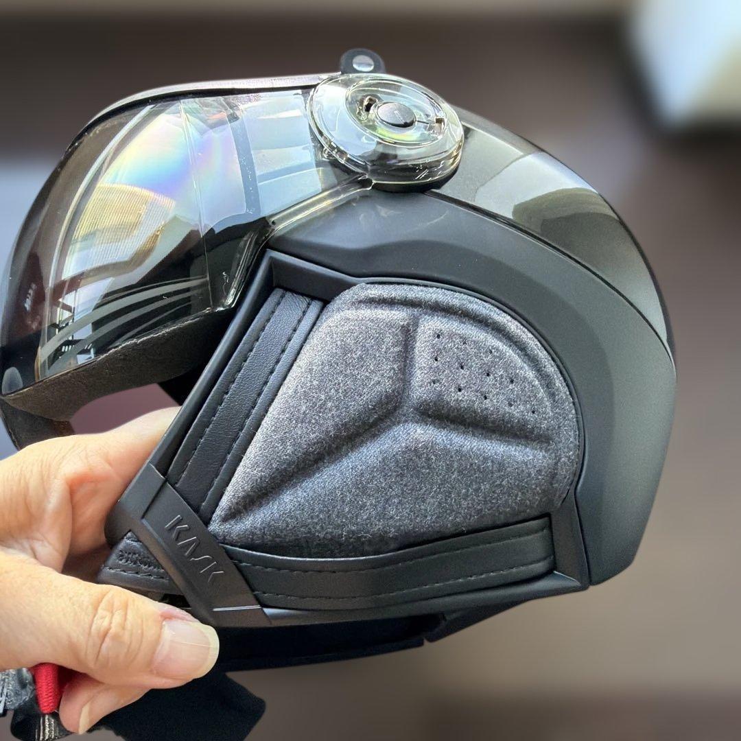 KASK スキー用ヘルメット ブラック 一体型ゴーグル付き レディース