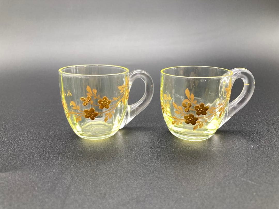 ウランガラス　グラス　ガラスカップ 2個セット