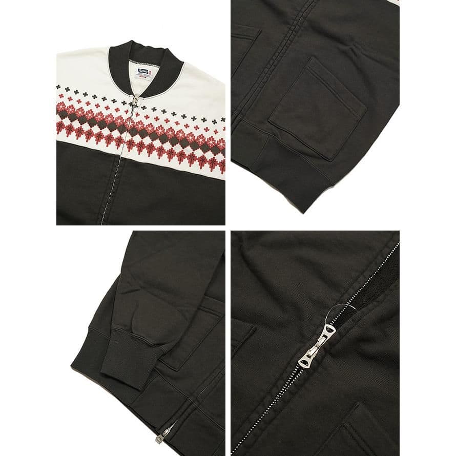 Pherrow's　　雪柄スウェットカーディガン 　新品Мブラック