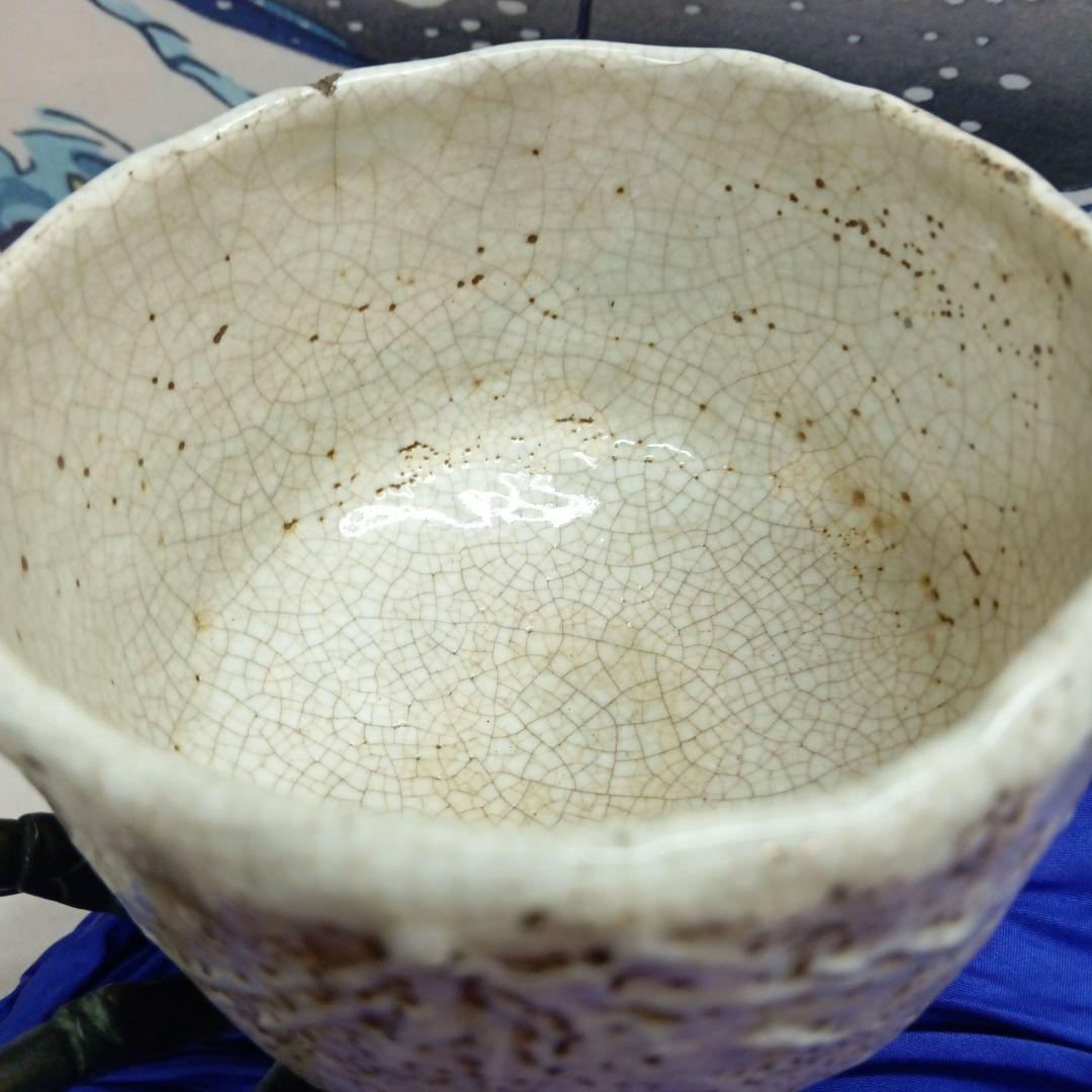 江戸時代名工級茶道具在銘粉引富士山図柄古陶磁器抹茶茶碗見事な風合景色当時物