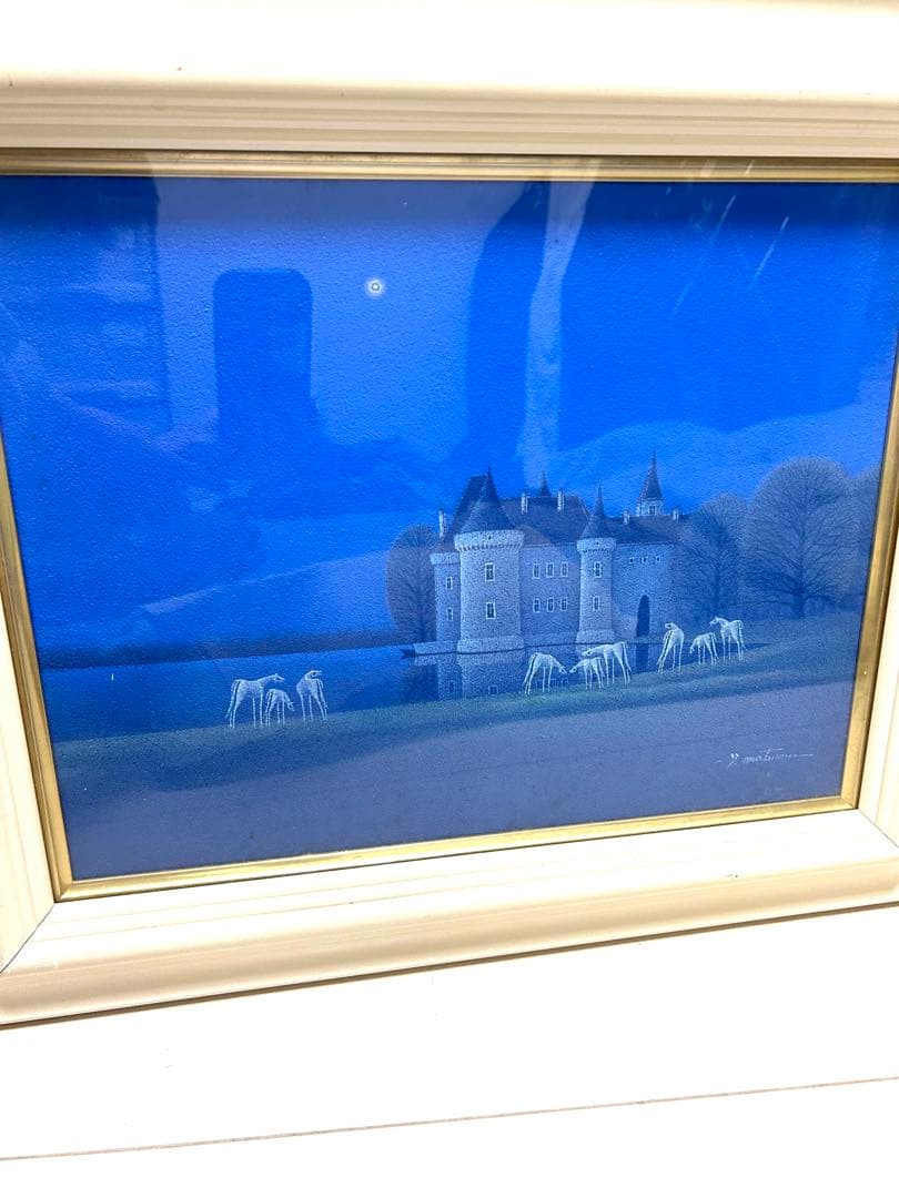 松浦敬文 作 『水辺の城』6号 肉筆画