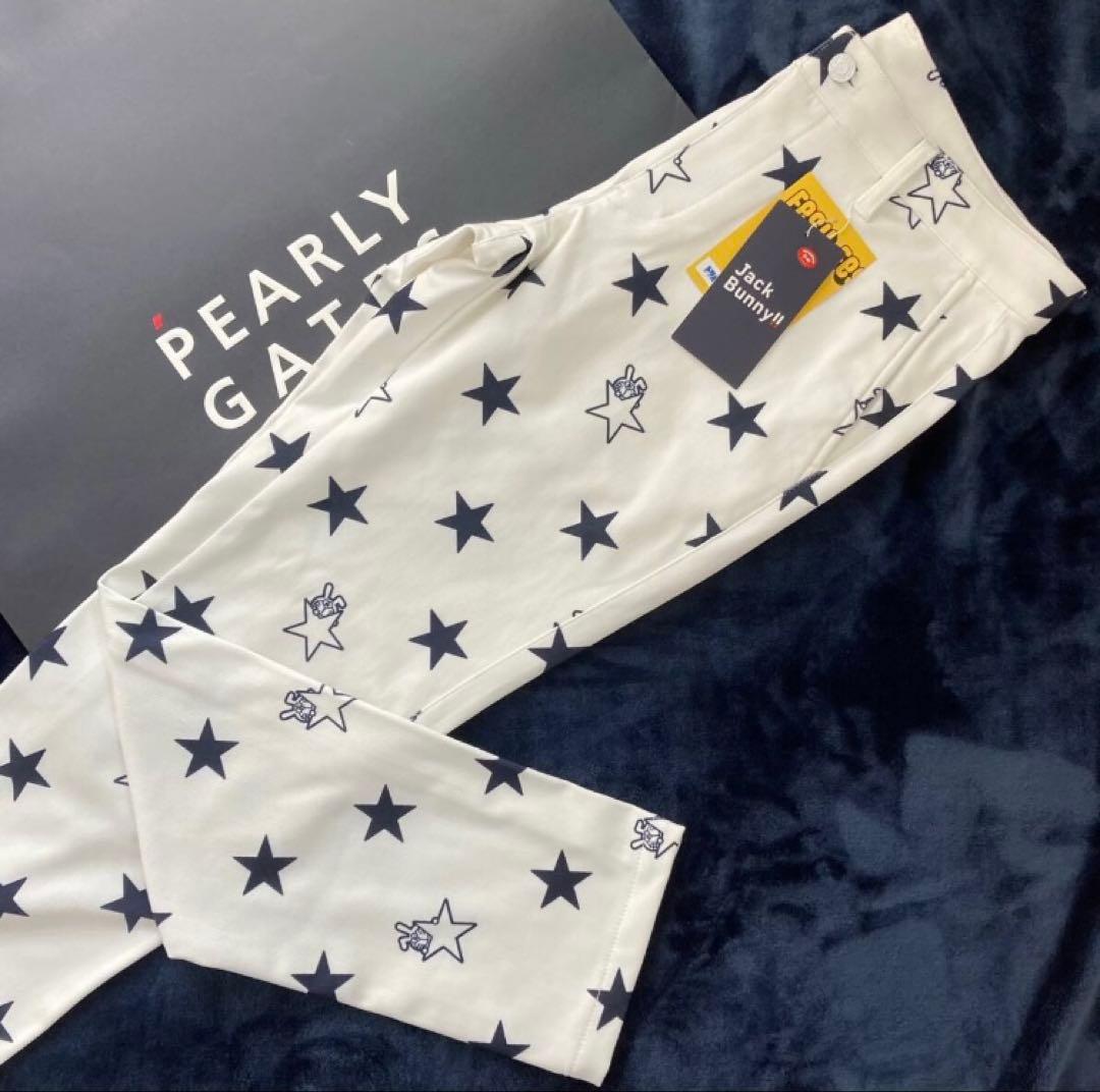 新品 パーリーゲイツ ジャックバニー ドラえもん ストレッチ裏起毛パンツ5 L白