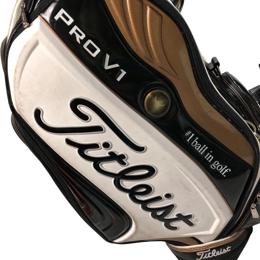 タイトリスト Titleist キャディバッグ ホワイト ブラック ゴルフ 刺繍