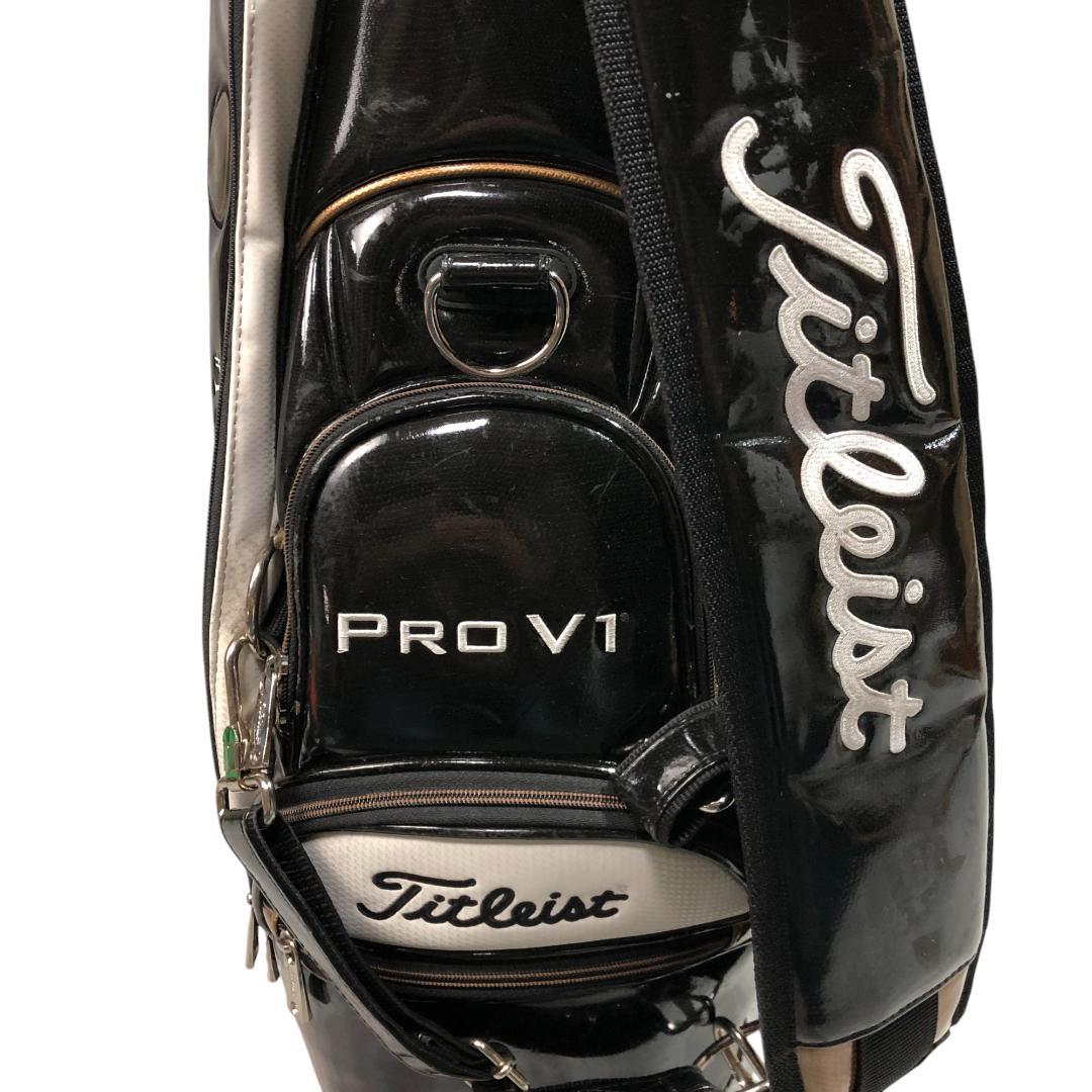 タイトリスト Titleist キャディバッグ ホワイト ブラック ゴルフ 刺繍
