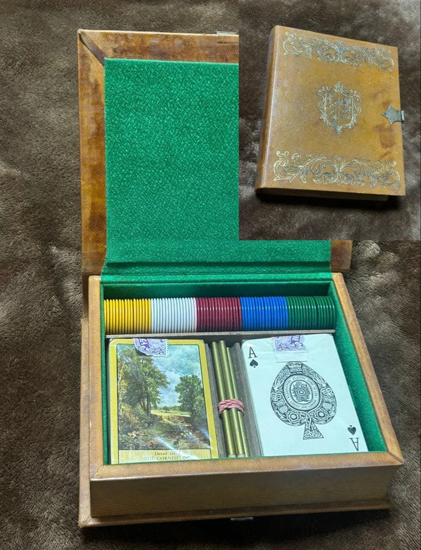 デッドストック 本革 イタリア製 ヴィンテージ ポーカーセット アンティーク