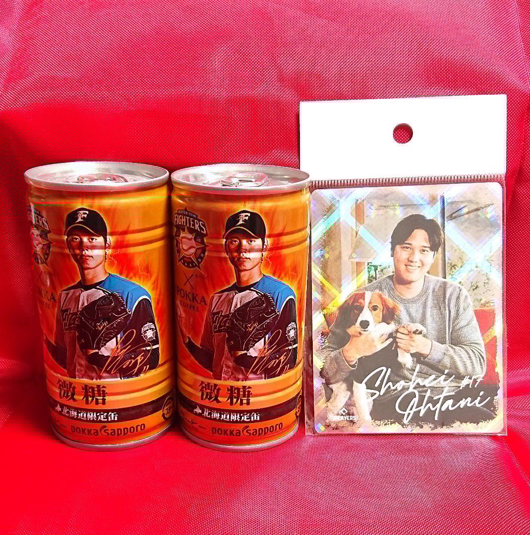 大谷翔平 ３点 ポッカサッポロ コーヒー缶2個 デコピンステッカー１枚
