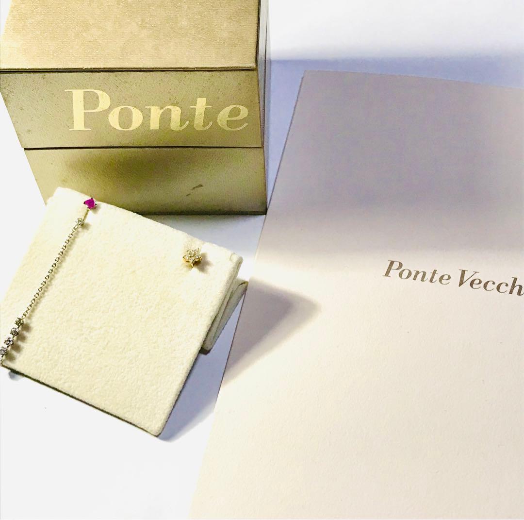 K18 k14ポンテヴェキオ　片耳ピアス　3点セット