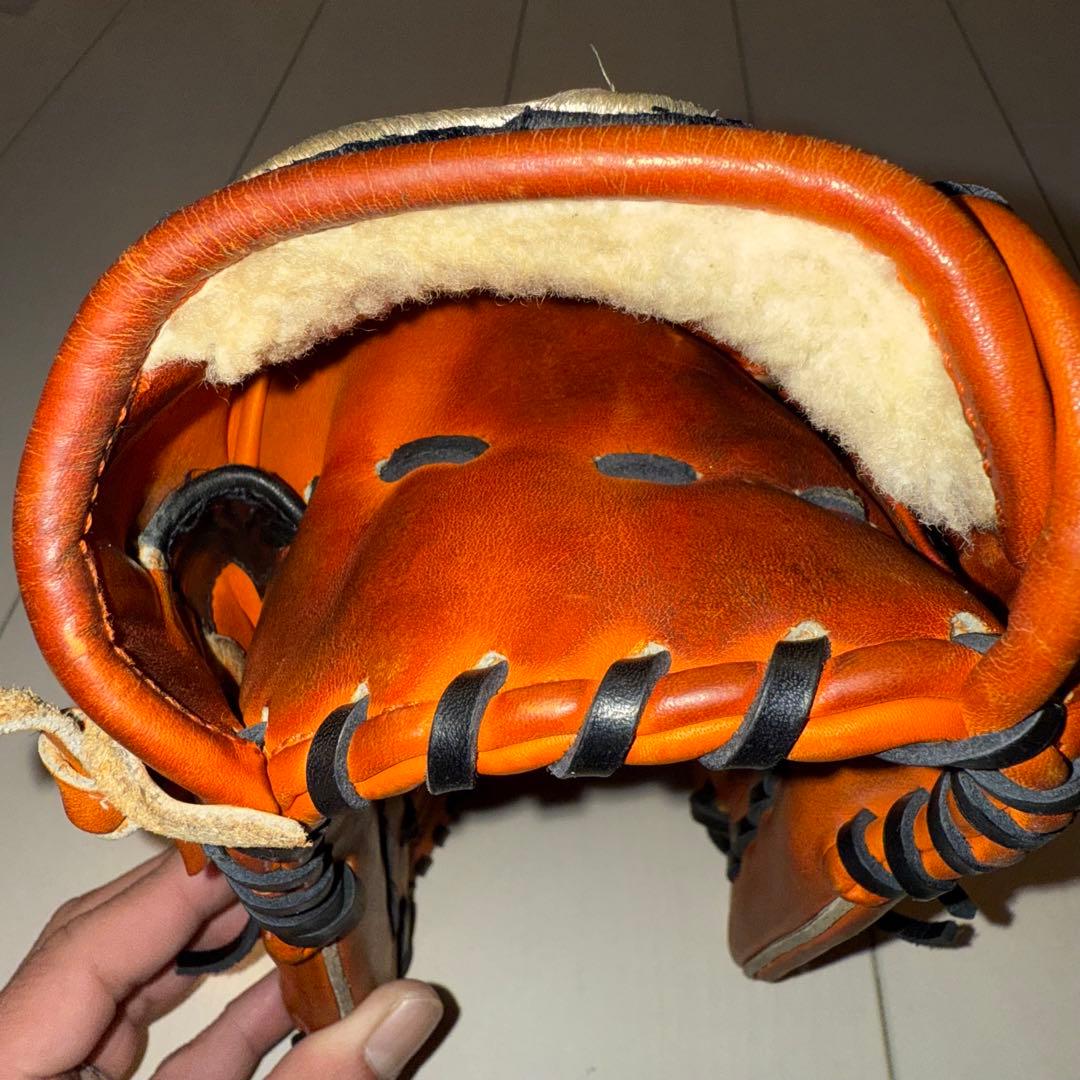 ATOM 硬式グローブ 左利き用　オレンジ