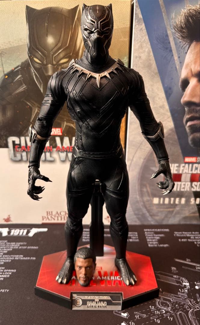 ホットトイズ ブラックパンサー 交換用ヘッド付き 美品