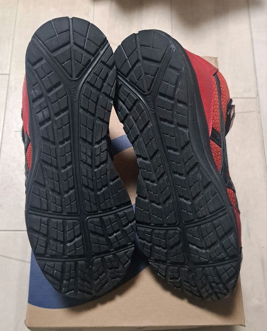 【美品】アシックス安全靴 26.5 ハイカットCP203 レッド×ブラック