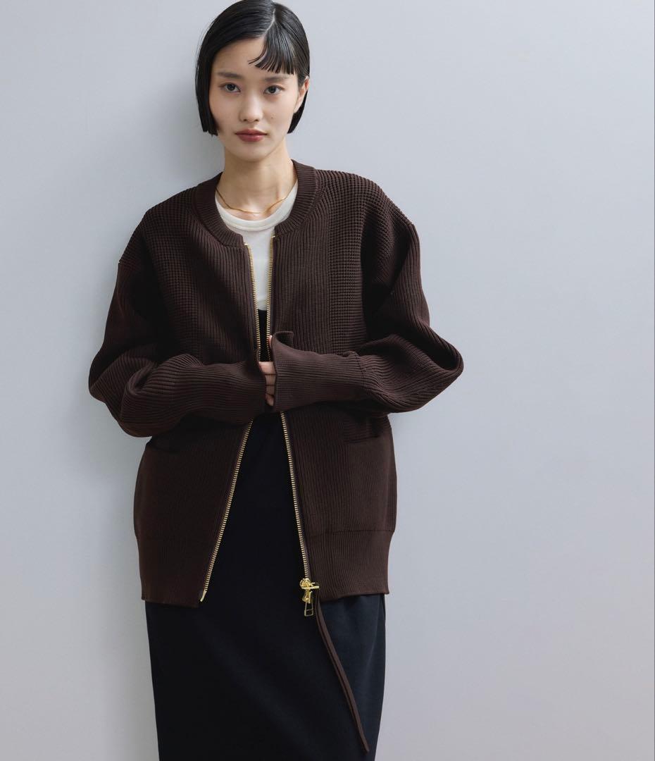 WEB限定【サステナブル】ジップニットカーディガンADAM ET ROPE'