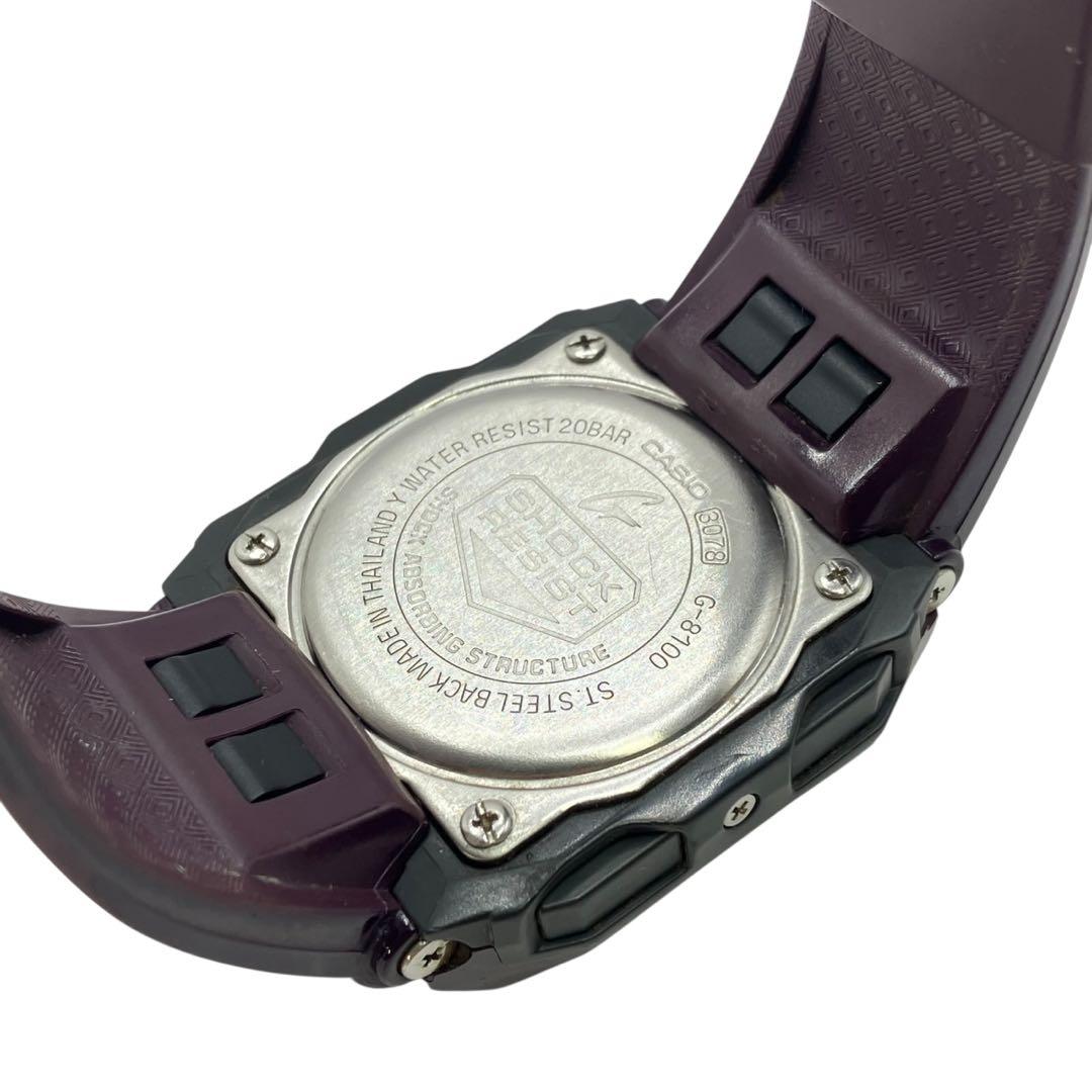 【稼働品】 G-SHOCK 腕時計 G-8100 デジタル スクエア パープル
