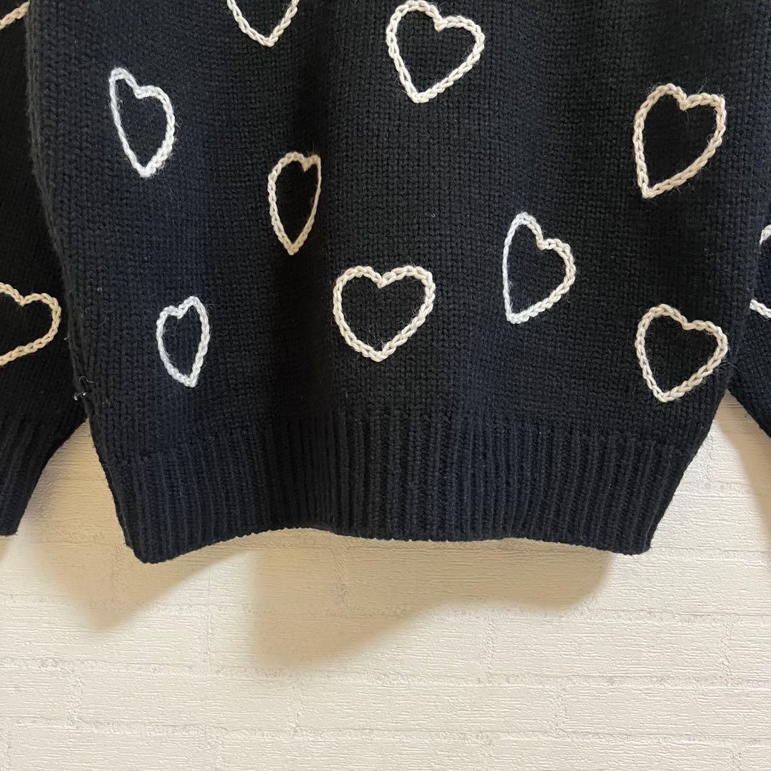 ChahChah ハッピーハートフル ハンドエンブロイダリーニット　男女兼用