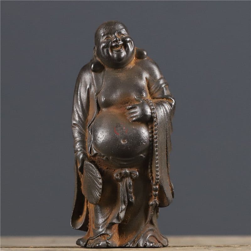 鉄器 鉄仏 大腹弥勒仏 仏像 鎮宅 辟邪 開運 風水 招財 工芸品 美術品 置物